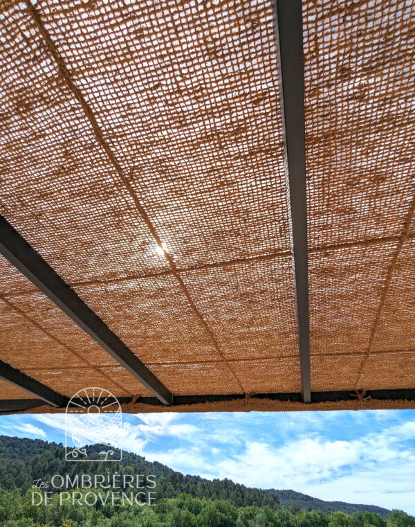 Schaduwdoek van kokos voor grote pergola