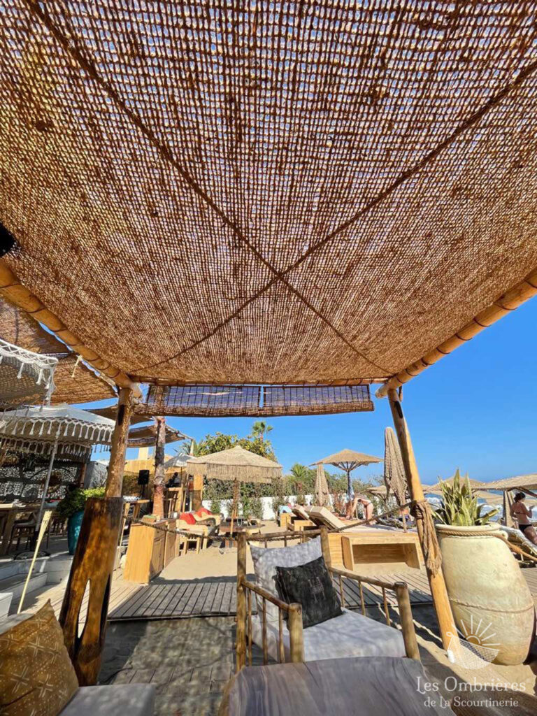 Voile d'ombrage coco renforcée bar de plage