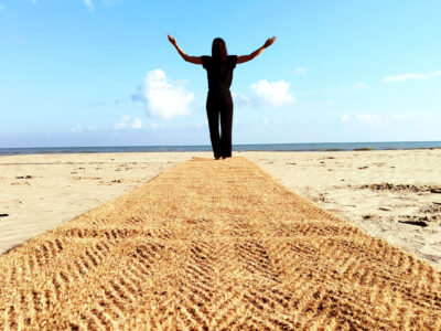 Chemin de plage en coco naturel