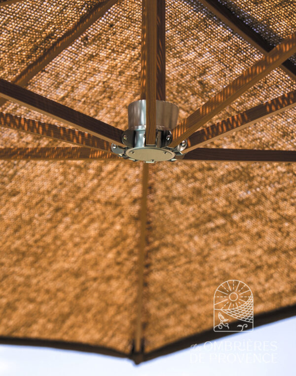 Zijwaartse parasol kokosnoot in detail