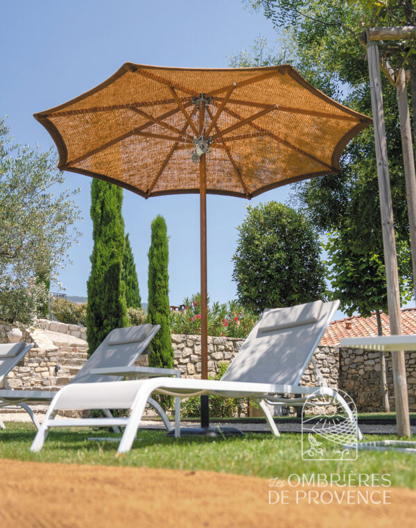 Parasol rond en fibre de coco
