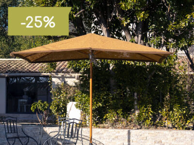 Promo parasol rectangulaire droit en coco