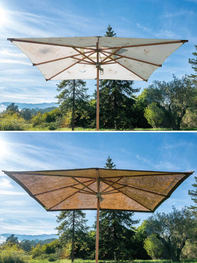 Cambiar la lona de tu vieja sombrilla por una de fibra de coco