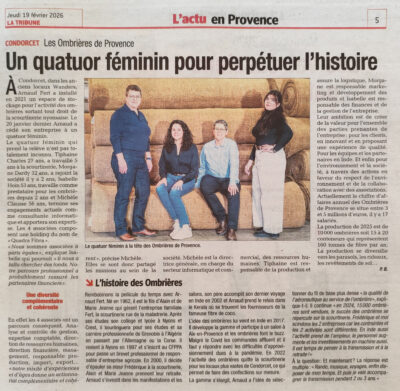 Les Ombrières de Provence : transmission et renouveau