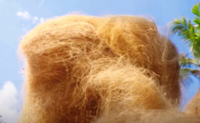 La fibre de coco appelée "The Golden Fibre" est issue de la valorisation d'un déchet agricole provenant de l’industrie du coco.