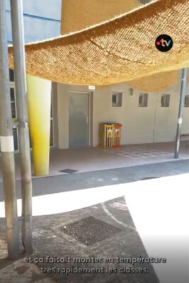 Creación de zonas de sombra en el patio de recreo
